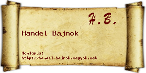 Handel Bajnok névjegykártya